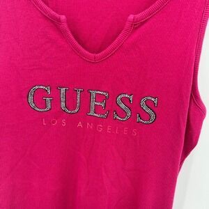 Y2K Guess McBling Hot Pink 2000's Ribbed Bodycon‎ Dress